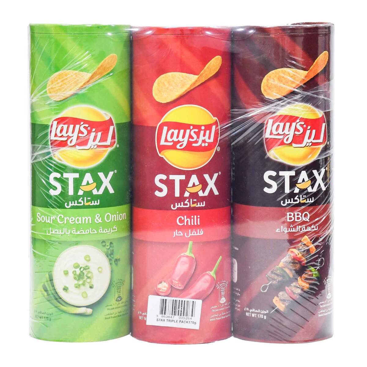 Lay's Stax Assorted Value Pack 3 x 170 g