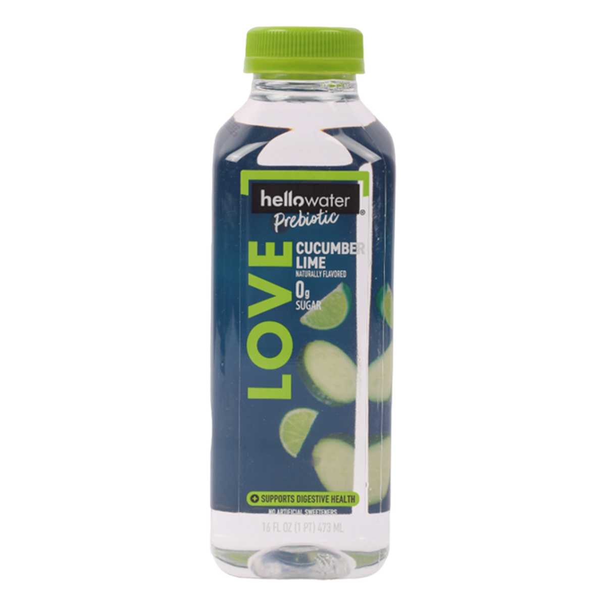 Hellowater Love Prebiotic Cucumber Lime Flavoured Water 473 ml