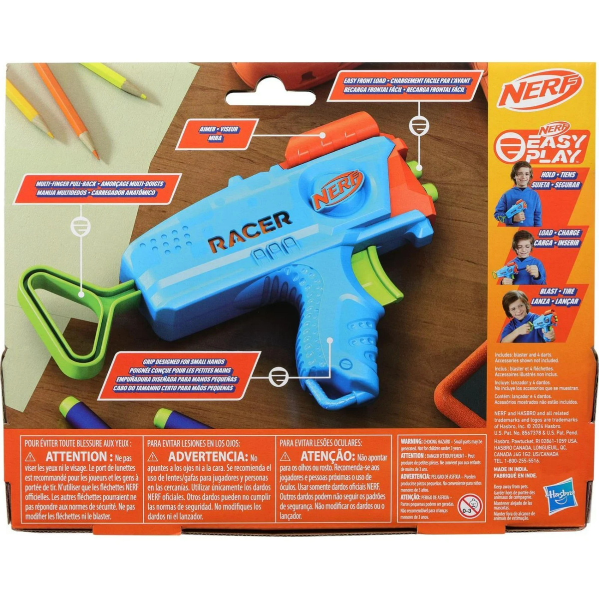 Nerf Elite Junior Racer Easy-Play Dart Blaster, F8637