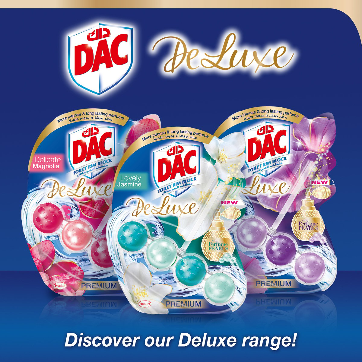 Dac De Luxe Delicate Magnolia Toilet Rim Block Value Pack 150 g