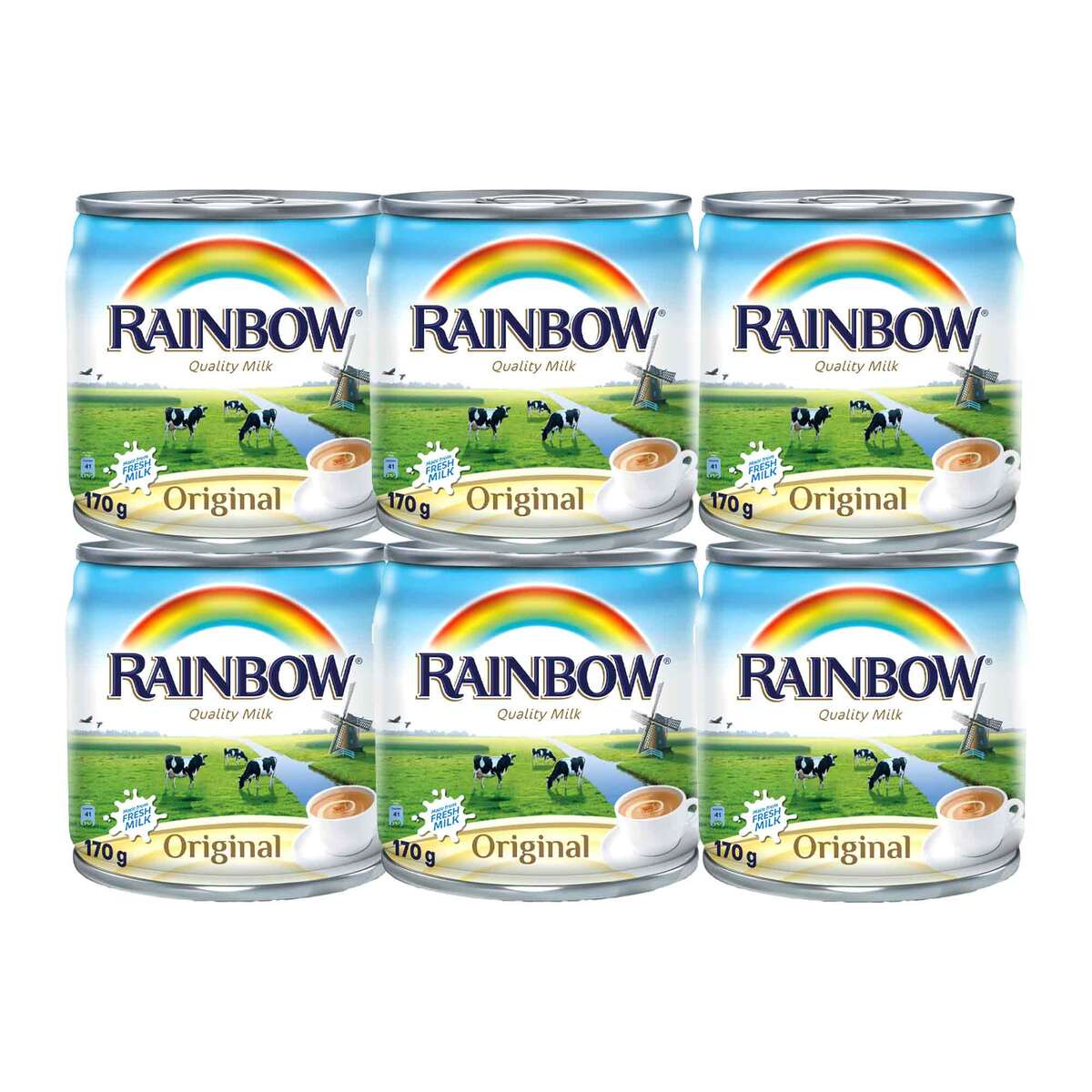 Rainbow Evaporated Milk Original 6 x 170 g