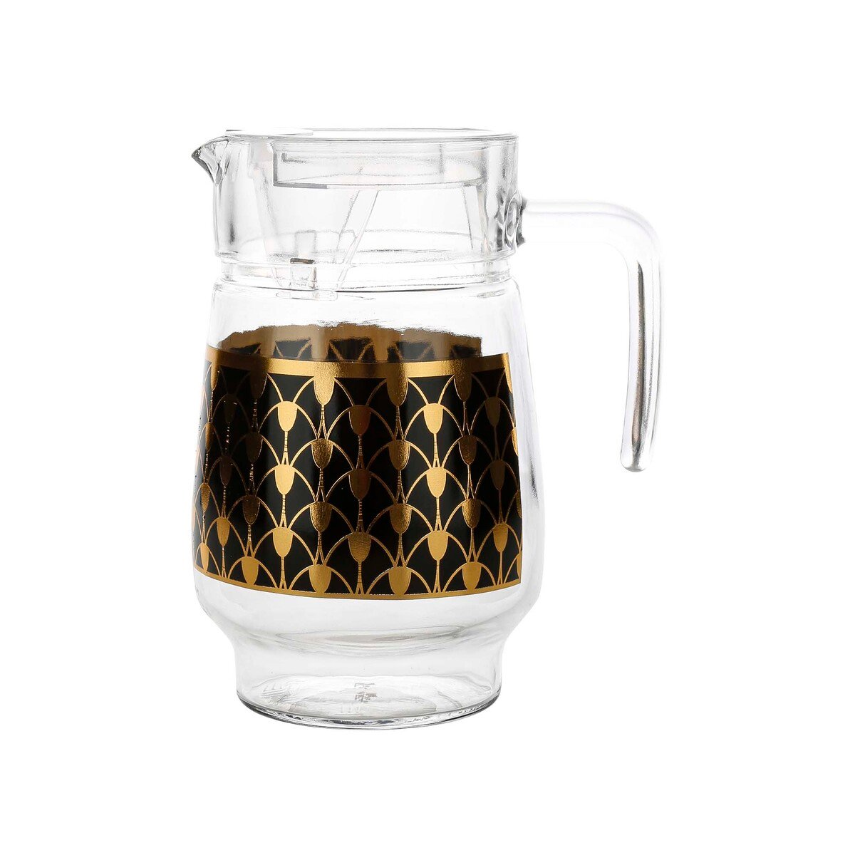 Crystal Drops Glass Water Jug, Golden Design, P13005-G1