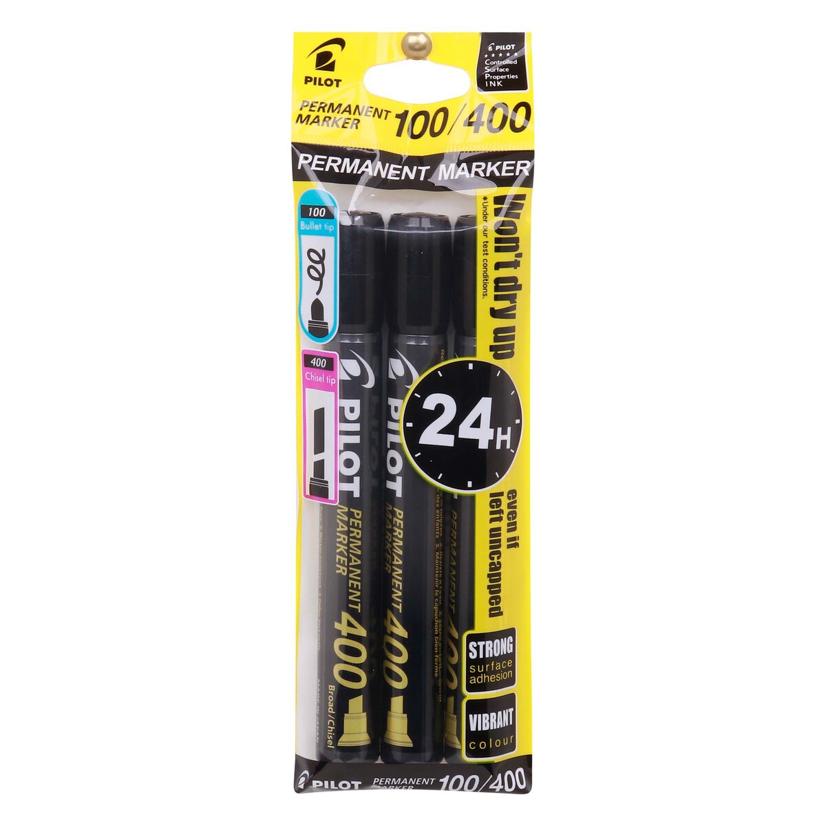 Pilot Permanent Marker, 3pcs, Assorted, SCA400