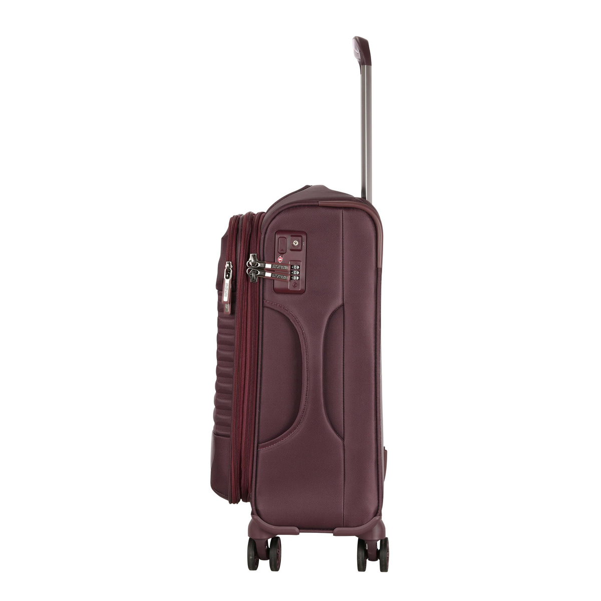 American Tourister Fornax Spinner Soft Trolley  with TSA Combination Lock, 55  cm, Raisin Red