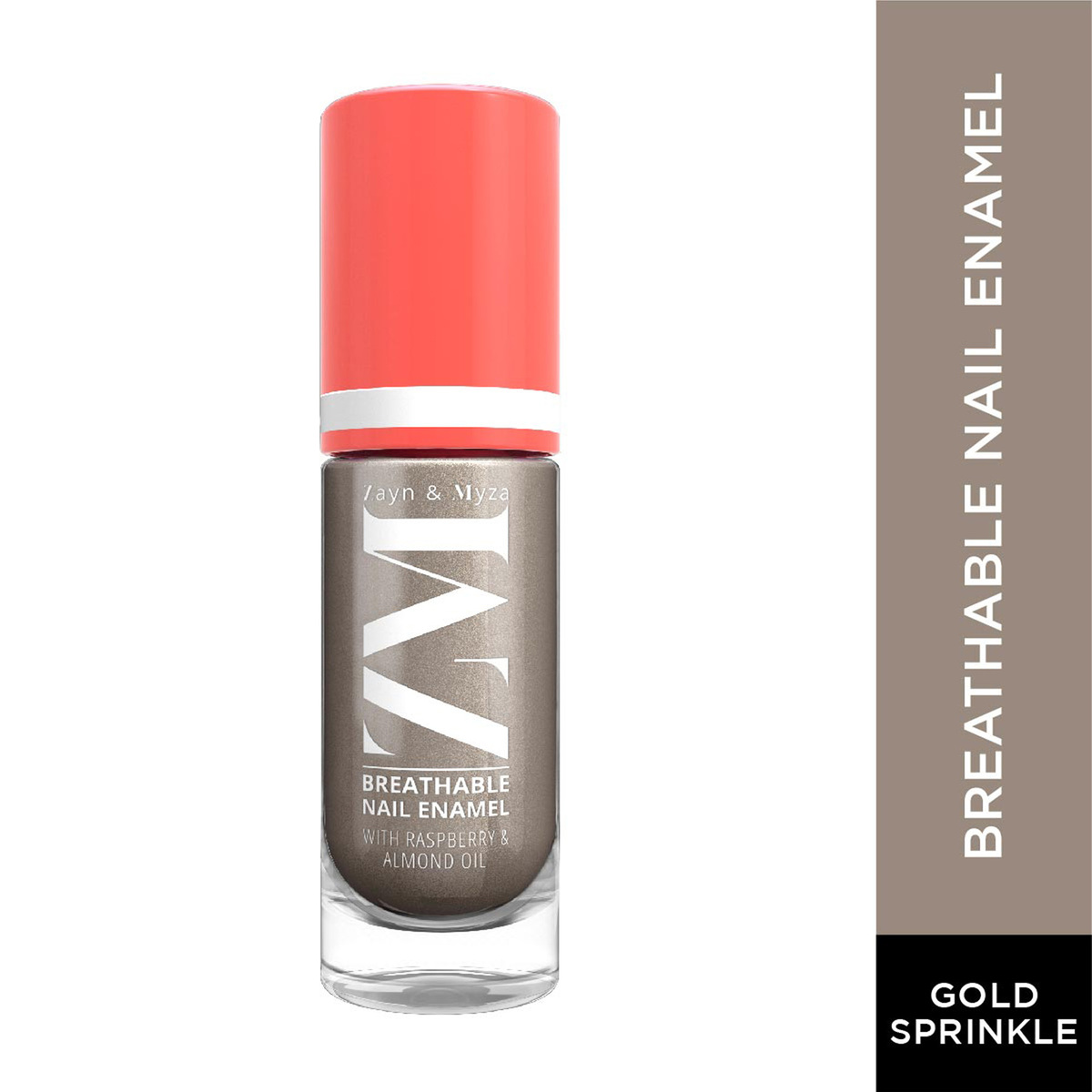 Zayn & Myza Breathable High Gloss Nail Polish, 6 ml, Gold Sprinkle