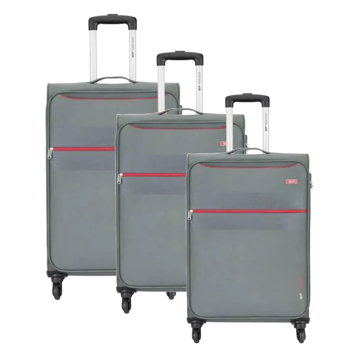 VIP Hilite 4Wheel Soft Trolley 3Pcs Set (59+69+80cm) Grey