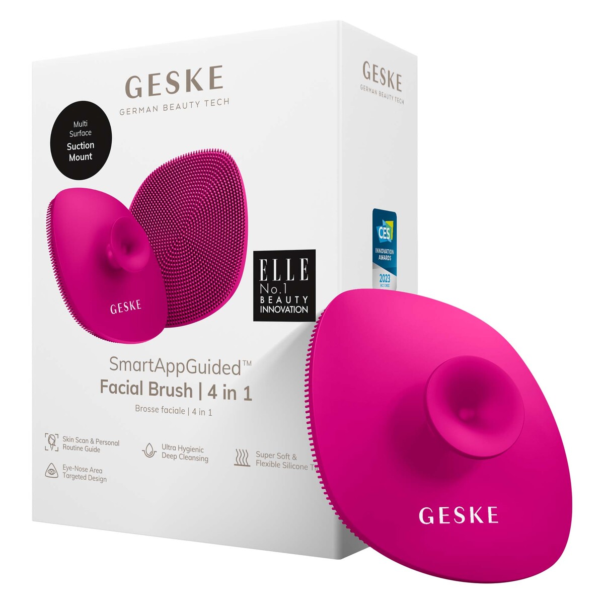 Geske 4 in 1 Facial Brush, Magenta, GK000038MG01