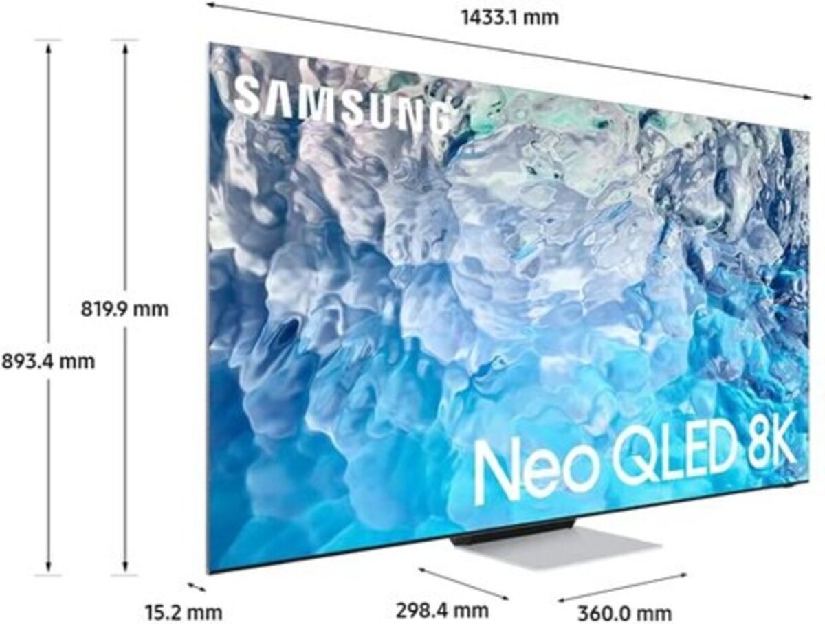 Samsung Smart TV 65 Inch Neo Qled 8k, Quantum Hdr 64x, Dolby Atm (2022), QN900B, Bright Silver