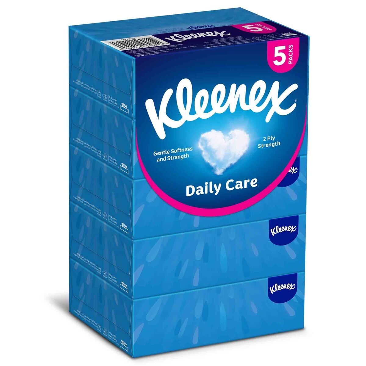 Kleenex Daily Care Facial Tissue 2ply 5 x 150 Sheets