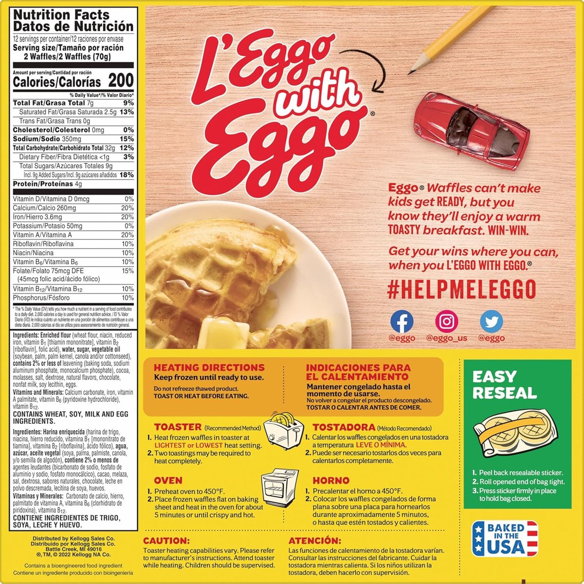 Kellogg's Eggo Chocolatey Chip Waffles 839 g