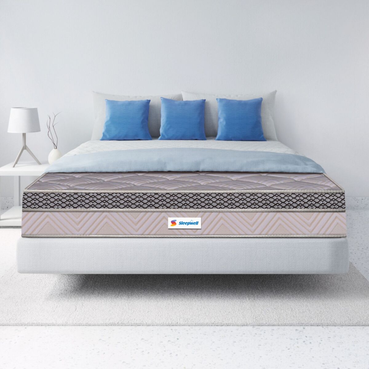 Sleepwell Fitrest Classic , Acuprofile PU Foam , King Bed Size , Medium Firm , Neem Fresche Technology , Anti Sag Mattress (200L x 180W x 20H cm)