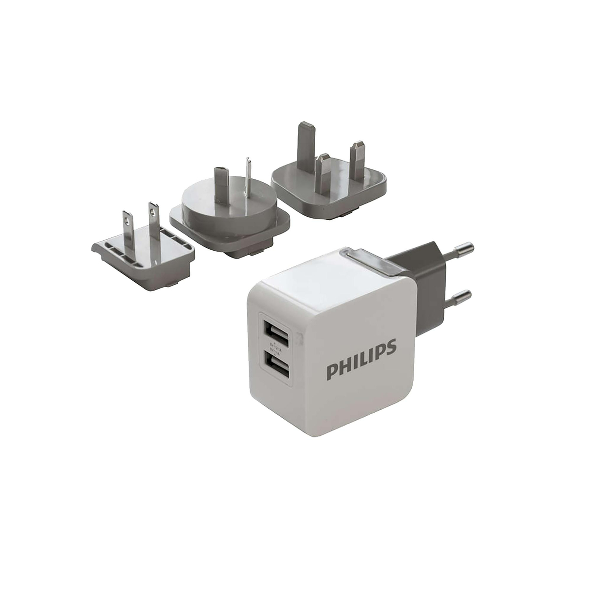 فيليبس 3.1A محول عالمي مع منفذين يو إس بي-أي