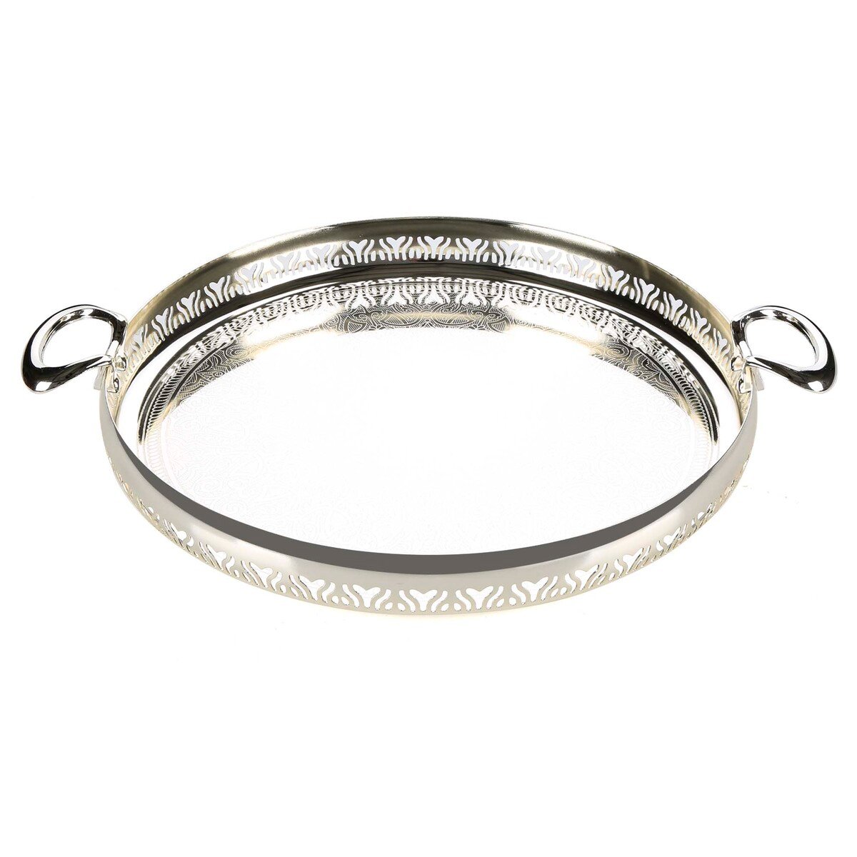 Chefline Silver Round Tray, Medium, 43 cm, Stainless Steel, 524M