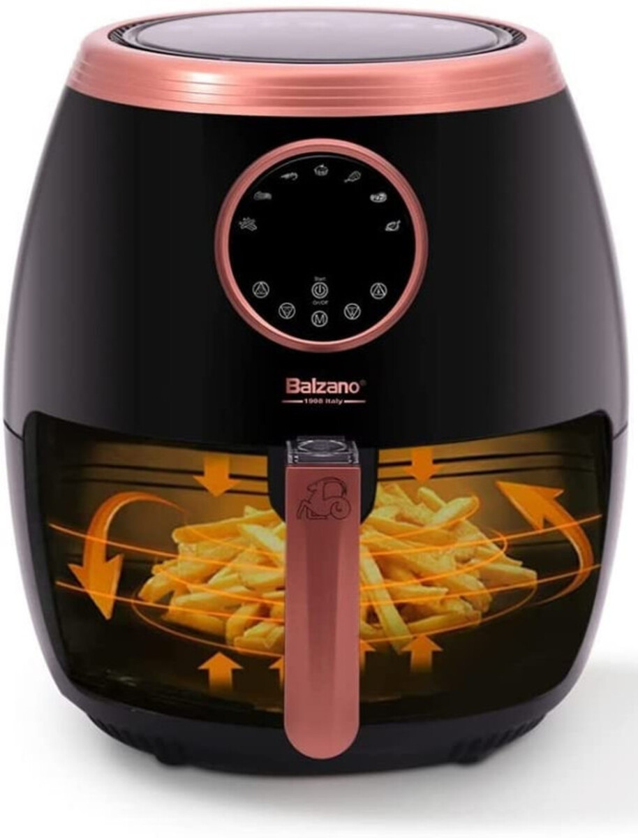 Balzano 5.6 L / Xxl Air Fryer With Rapid Air Technology, 10 Preset Programs, Digital Control Panel, 1800 W, Plastic, Af716, Rose Collection