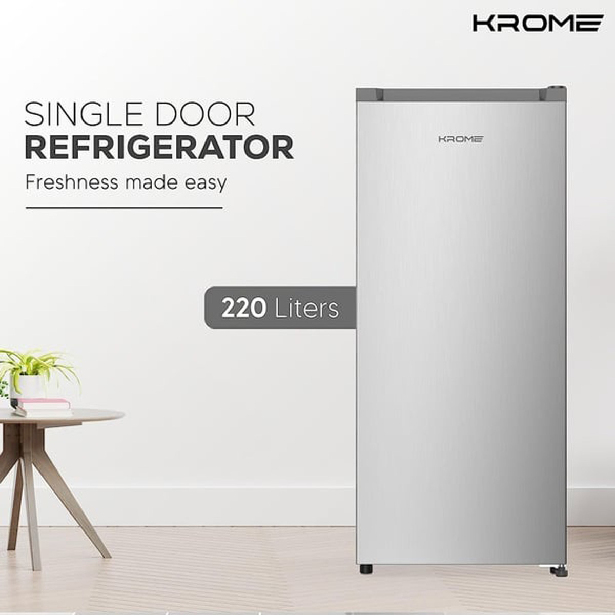 Krome Single Door Refrigerator KR-RDC220H 220 Litre