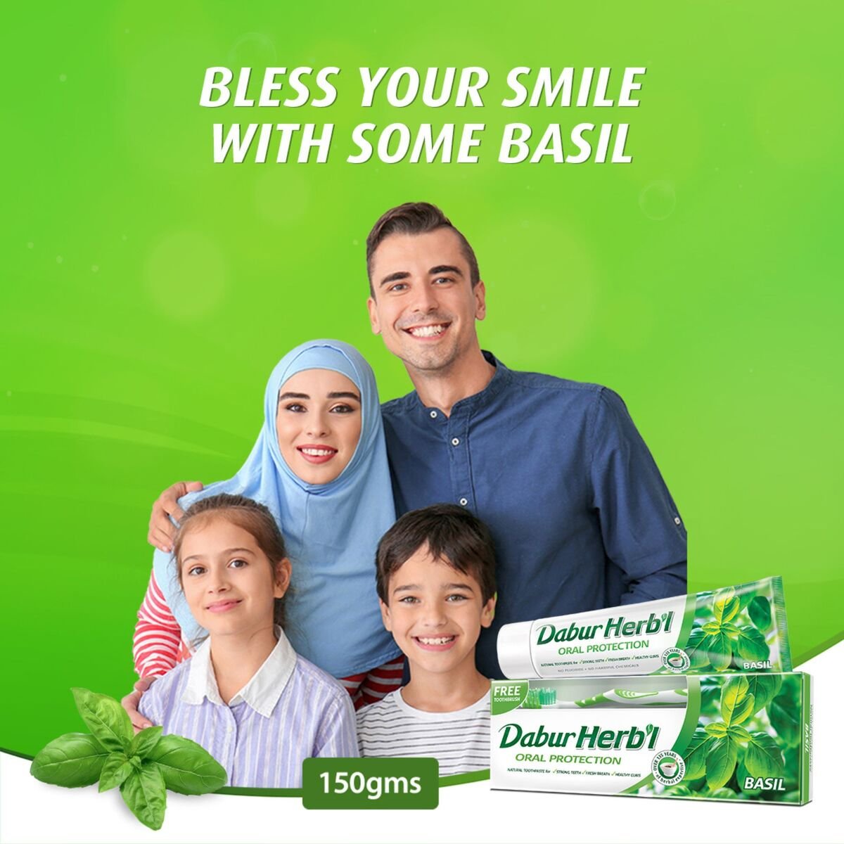 Dabur Herbal Basil Oral Protection Toothpaste 150 g