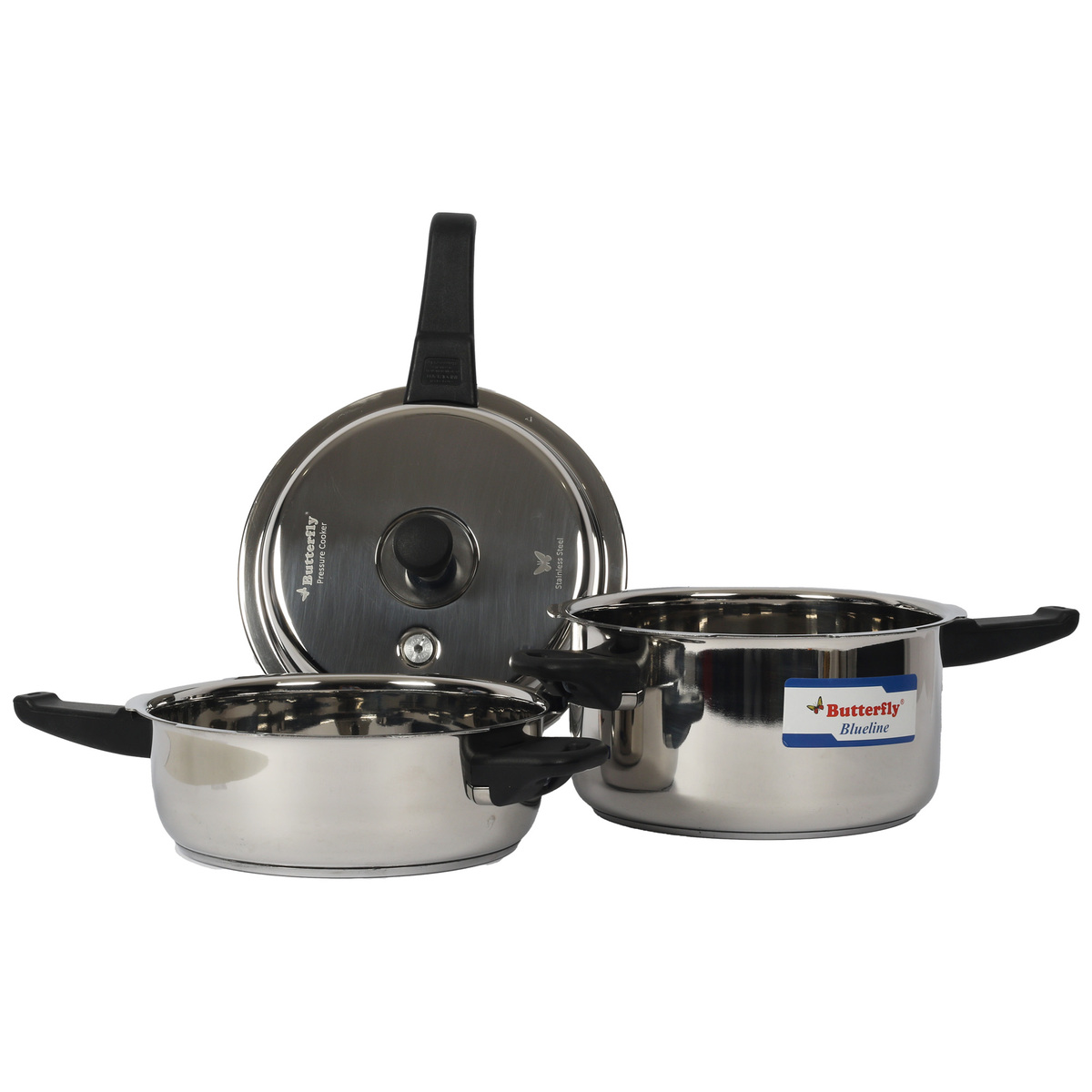 Butterfly Stainless Steel Pressure Cooker 5 Litre + Pan 3.5 Litre