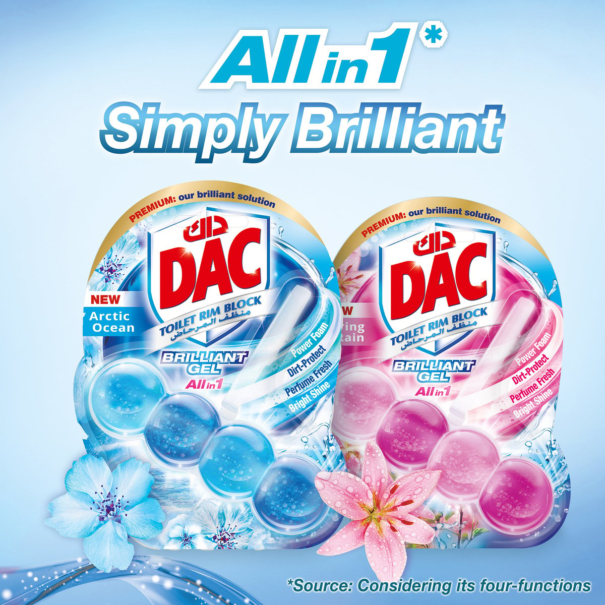 Dac Brilliant Gel Arctic Ocean Toilet Rim Block 42 g