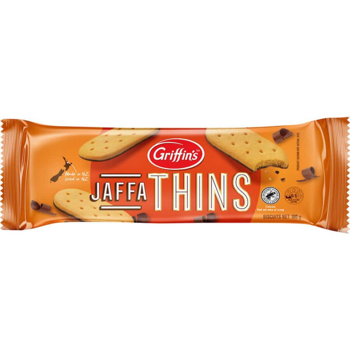 Griffin's Jaffa Thins Choc-Orange Treat Biscuits 180 g