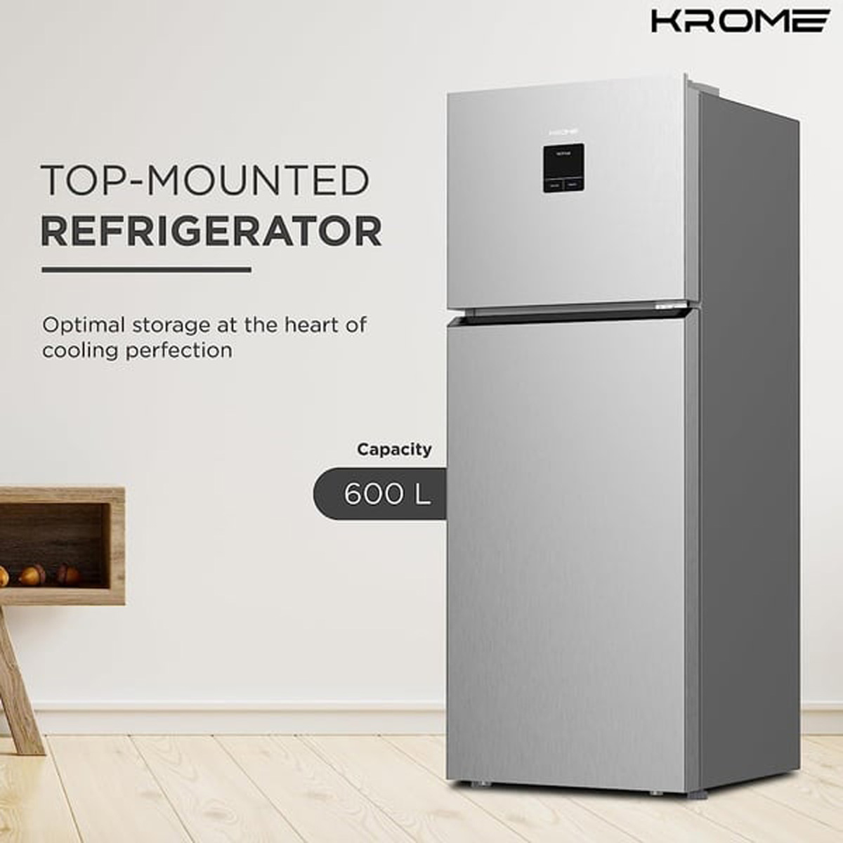 Krome Refrigerator KR-REF600T 600 Litre