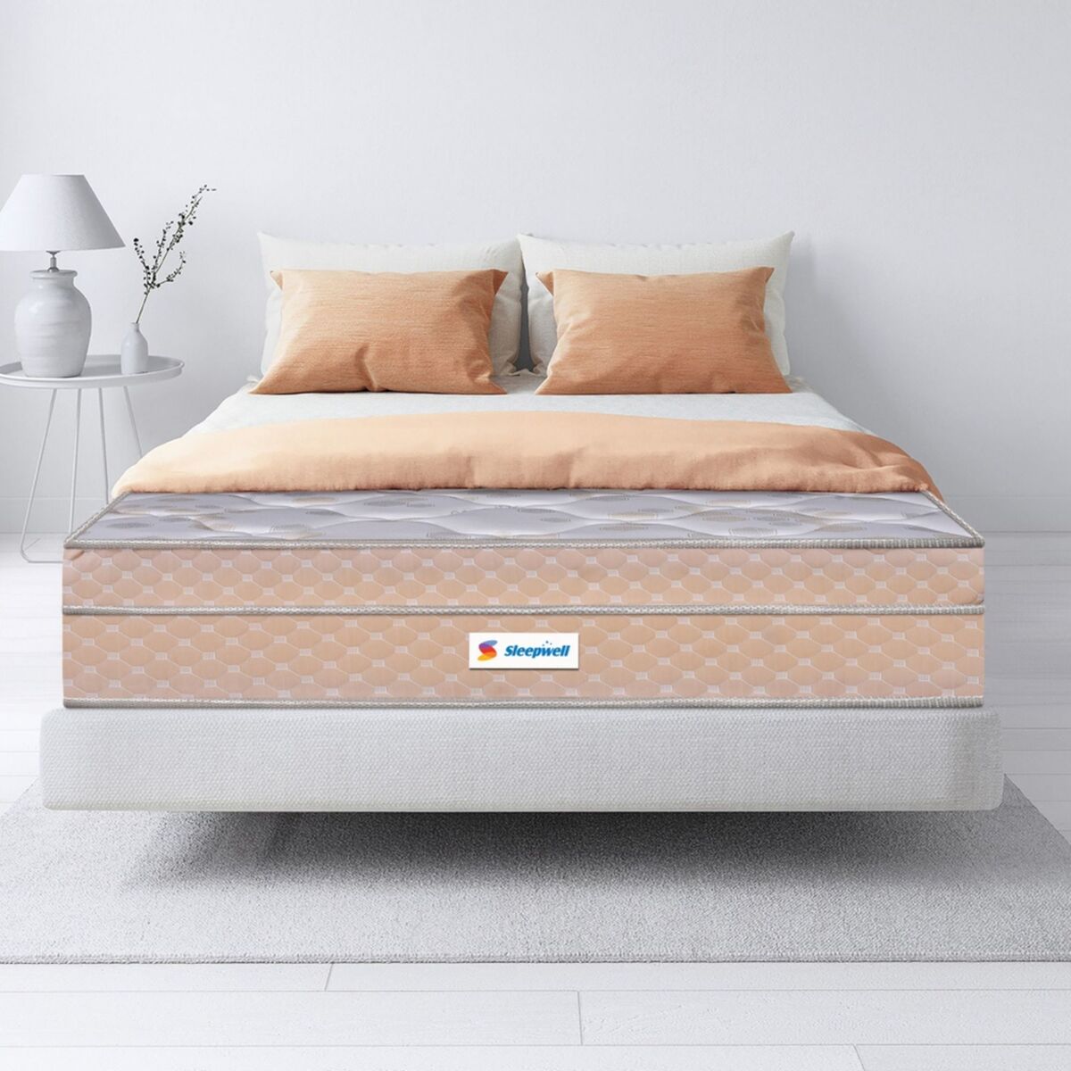 Sleepwell Spring Fresh Classic , 3 Zone Profiled Resitec Foam , Super King Bed Size , Pocket Spring , Neem Fresche Technology , Anti Sag Mattress (200L x 200W x 25H cm)