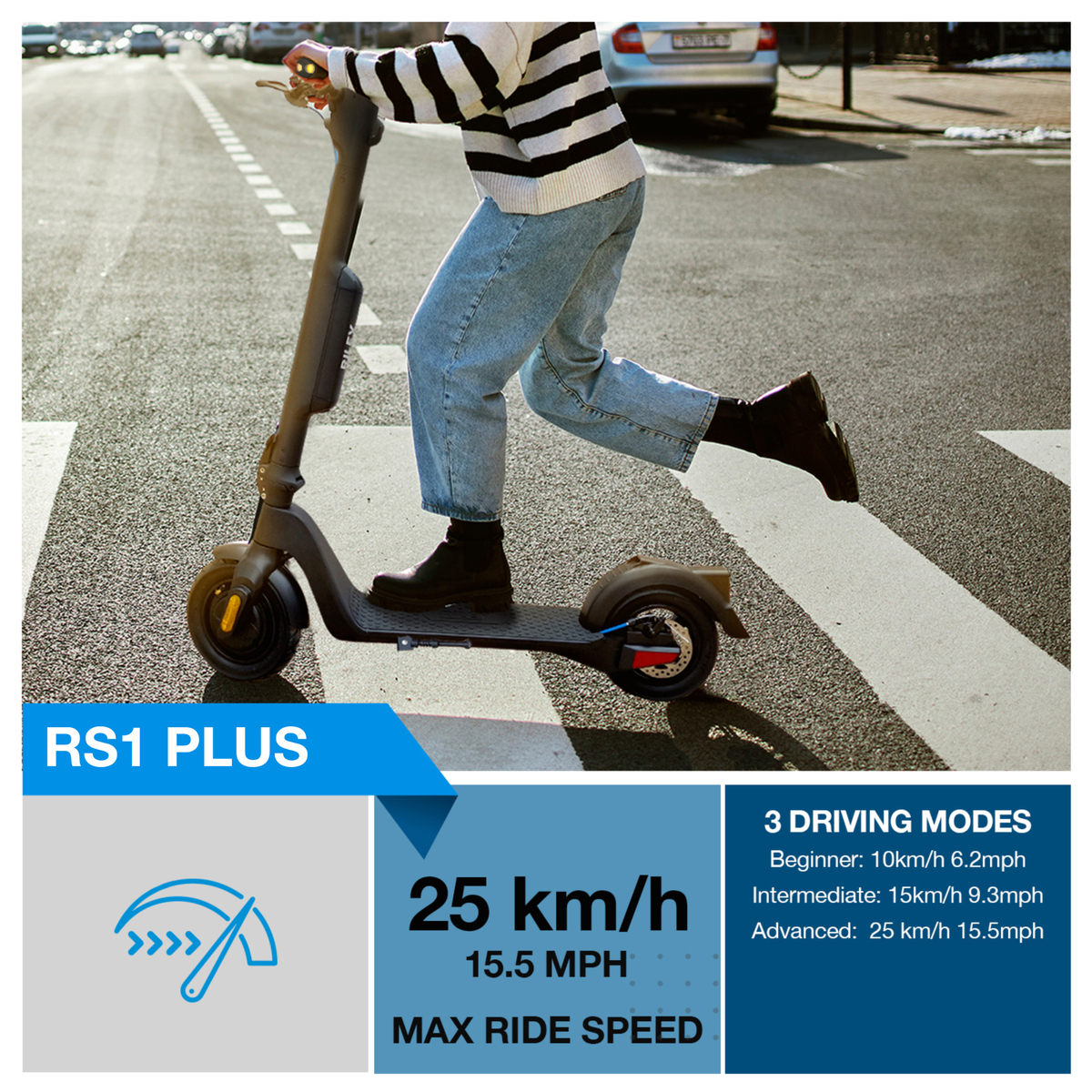 RileyRS1 Plus Electric Scooter Black