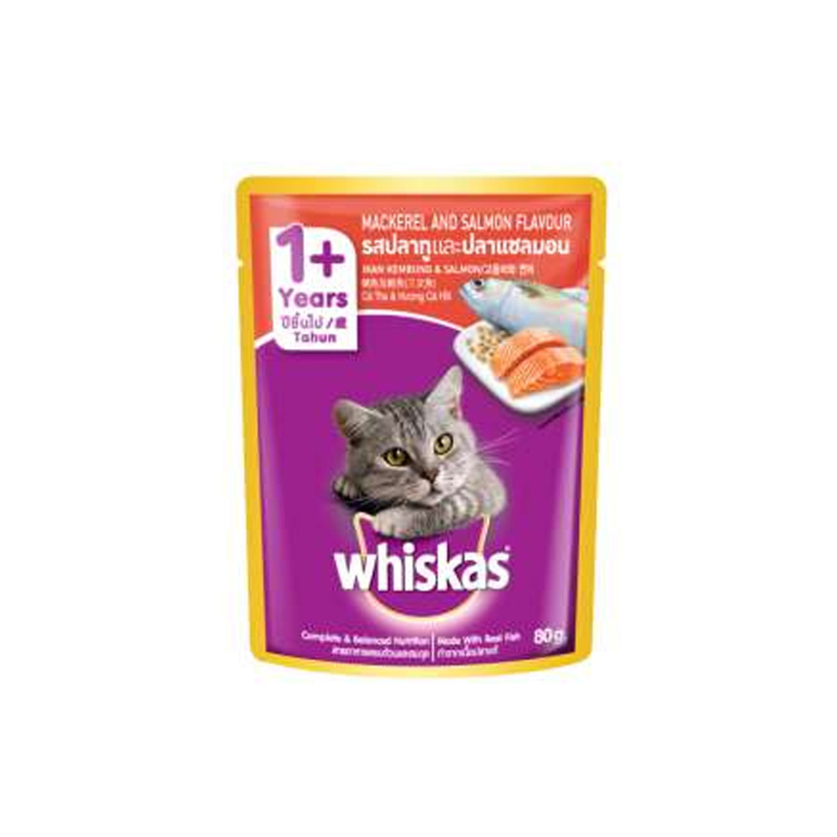 Whiskas Pouch Mackerel&Salmon Flavour 80g