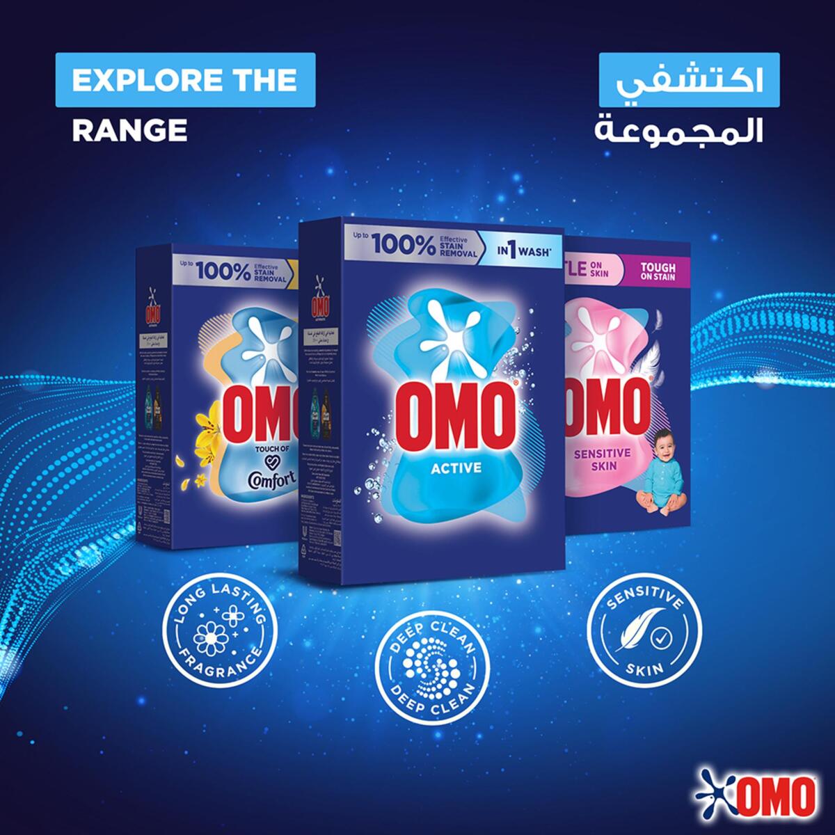 Omo Automatic Powder Laundry Detergent, Active 1.25 kg