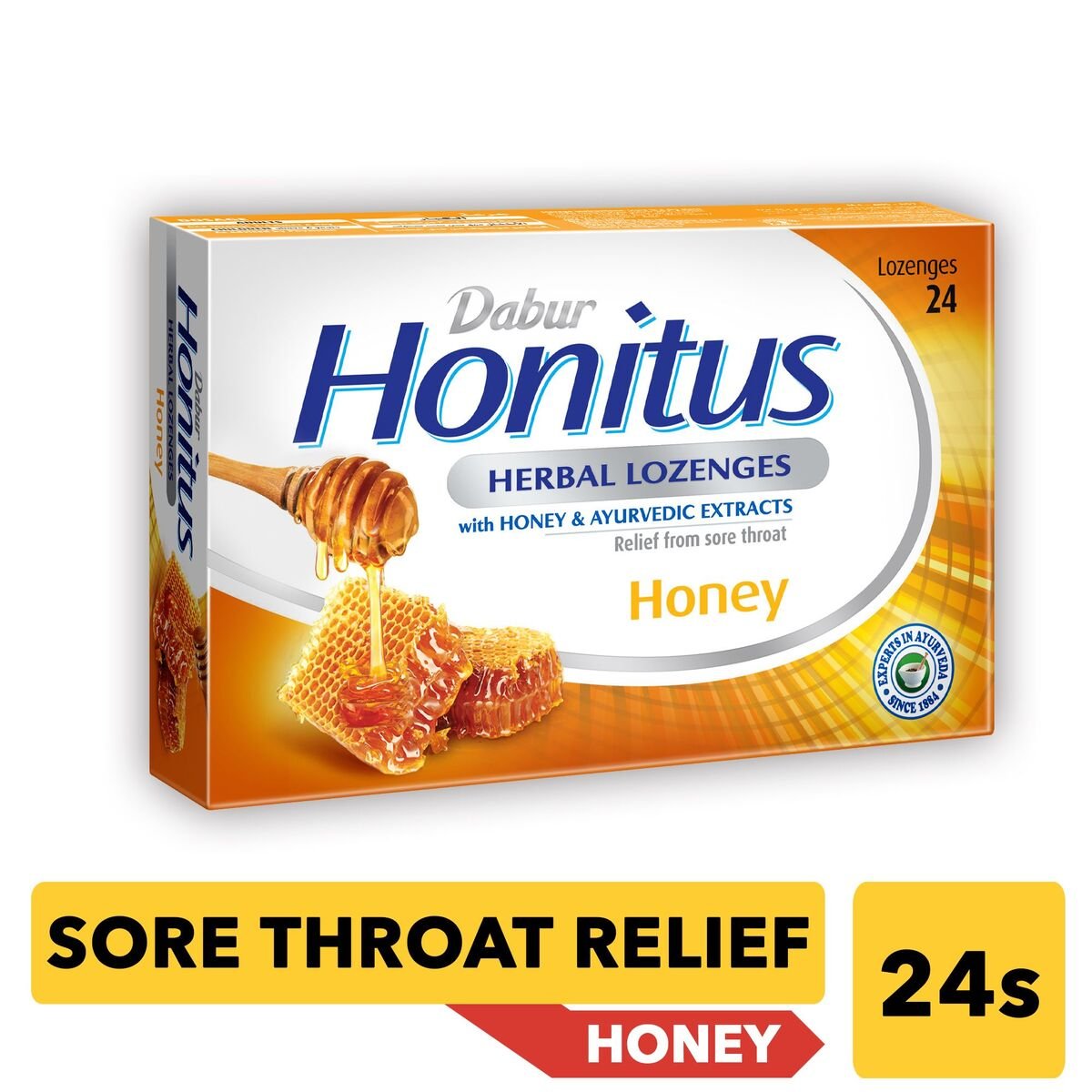 Dabur Honitus Herbal Lozenges with Honey Flavor 24 pcs