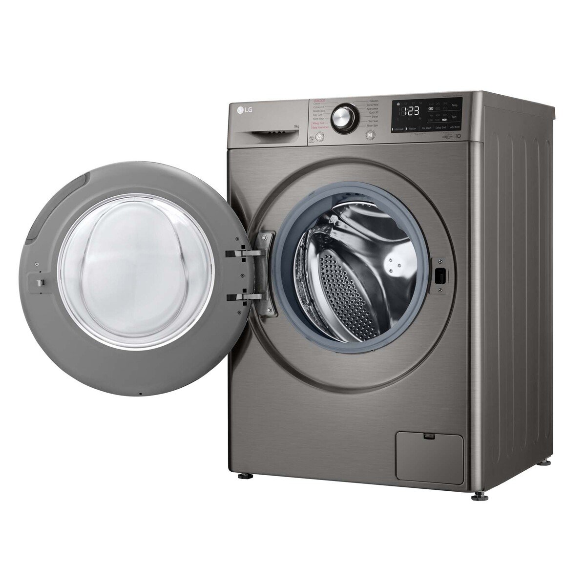 LG  Washing Machine Front Load  9KG, 1400 RPM, Platinum Silver, F4R3VYL6P