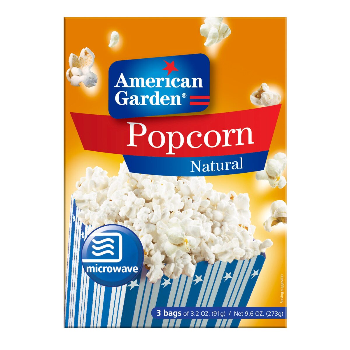 American Garden Natural Popcorn Microwave Value Pack 2 x 273 g