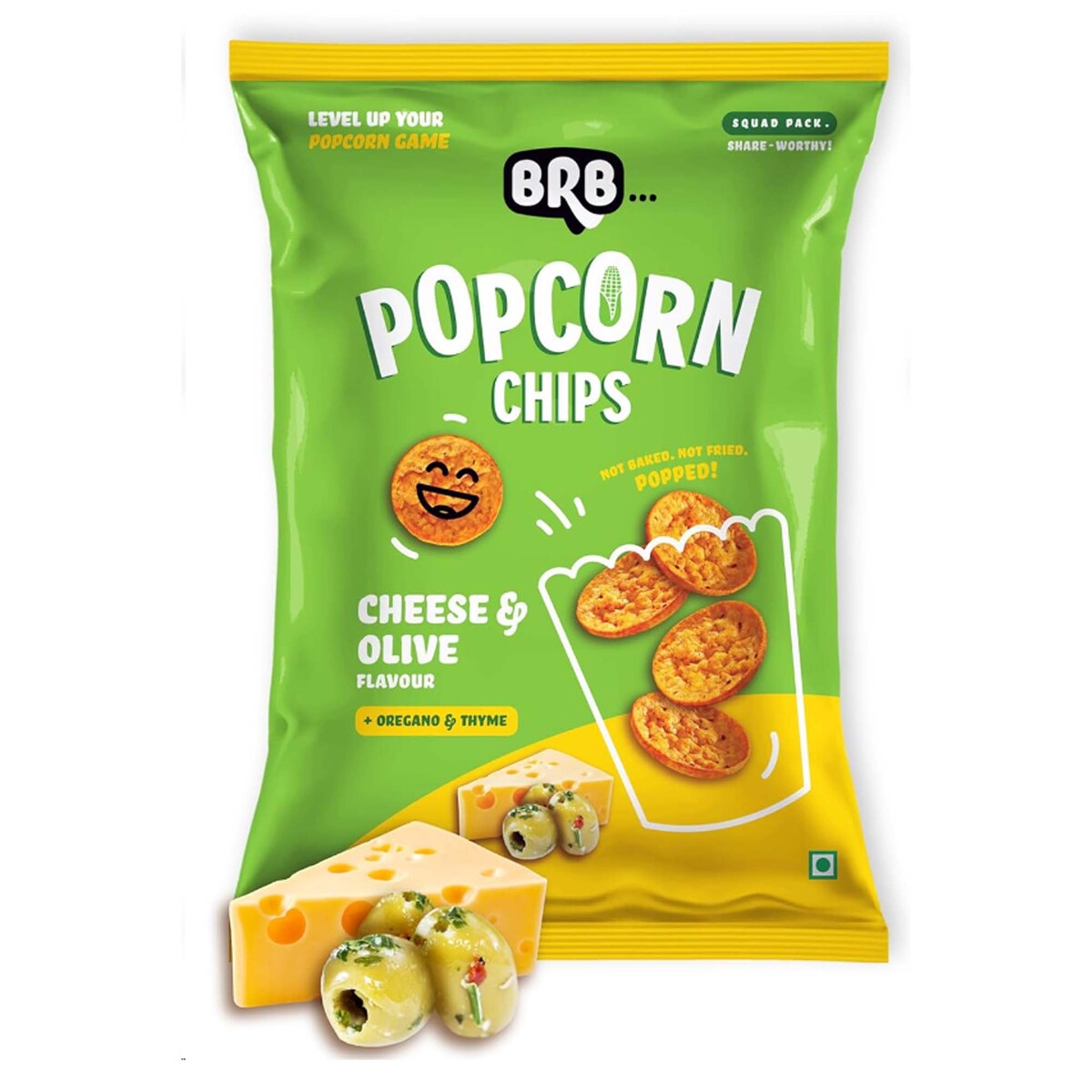 BRB Cheese & Olive Popcorn Chips 48 g