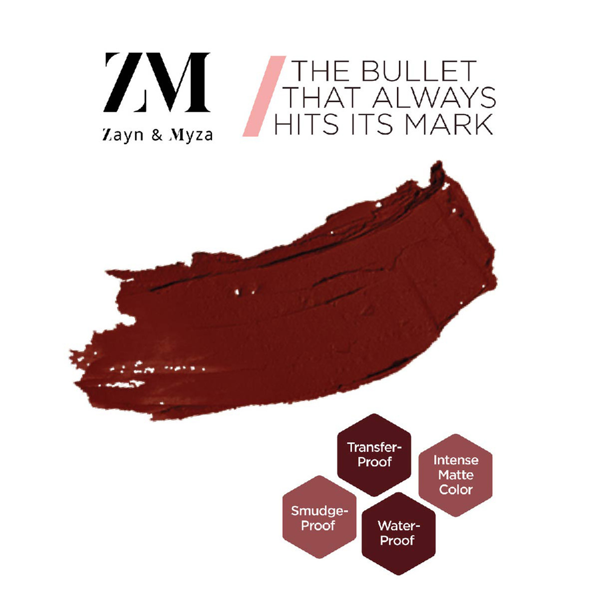 Zayn & Myza Transfer-Proof Power Intense Creamy Matte Color Bullet Lipstick, 3.2 g, Selfie Red