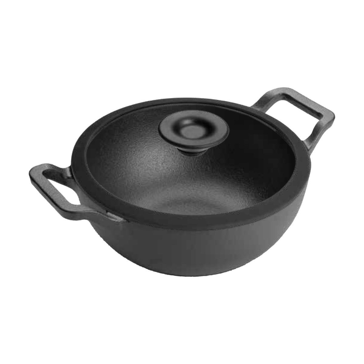 Prestige Pre Seasoned Cast Iron Deep Kadai With Glass Lid 20 Cm PR48894