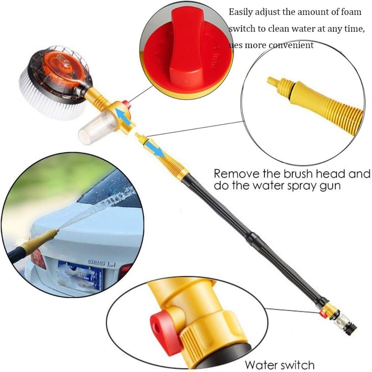 Automate 360 Degree Rotating Foam Automatic Car Wash Cleaning Brush Kit PLY1