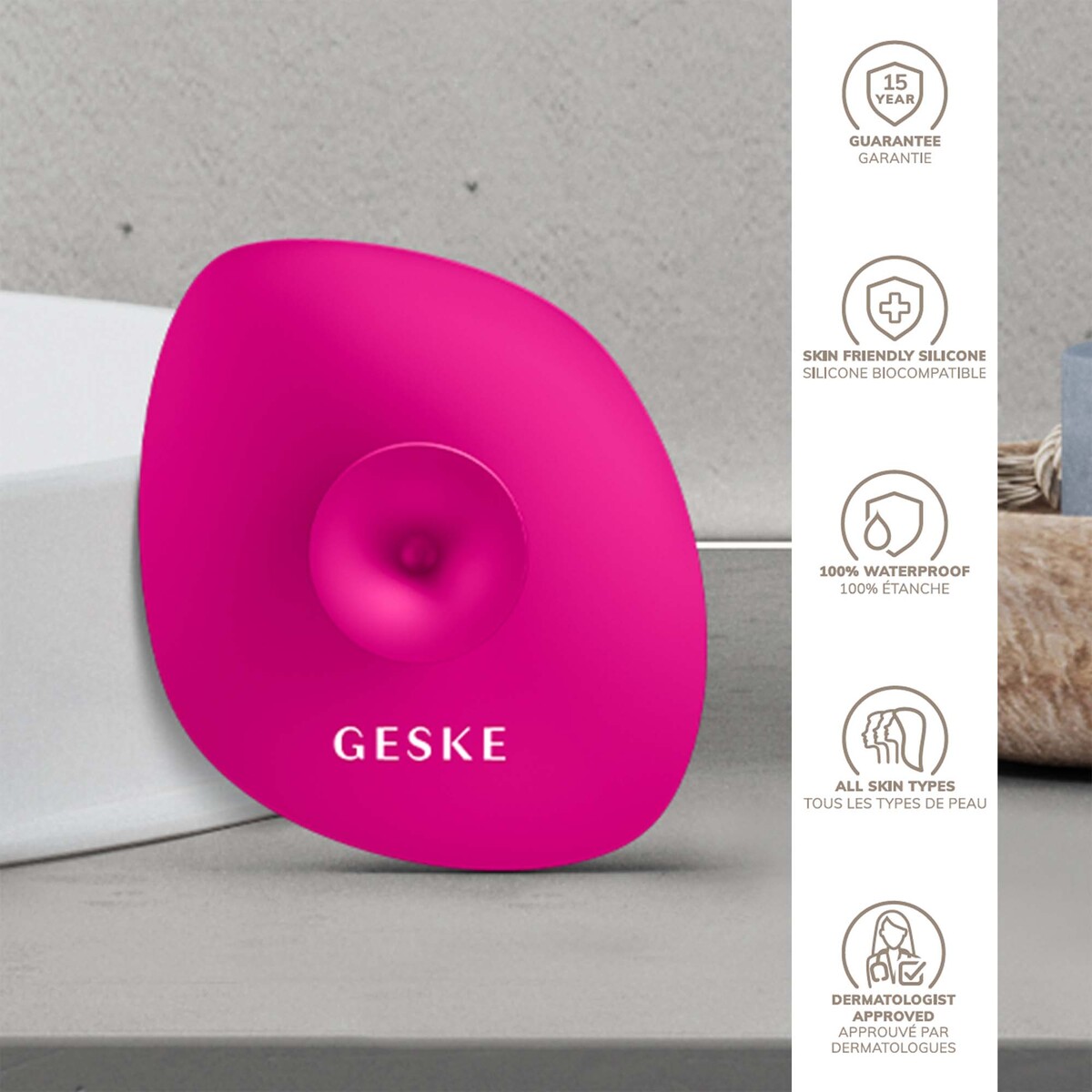 Geske 4 in 1 Facial Brush, Magenta, GK000038MG01