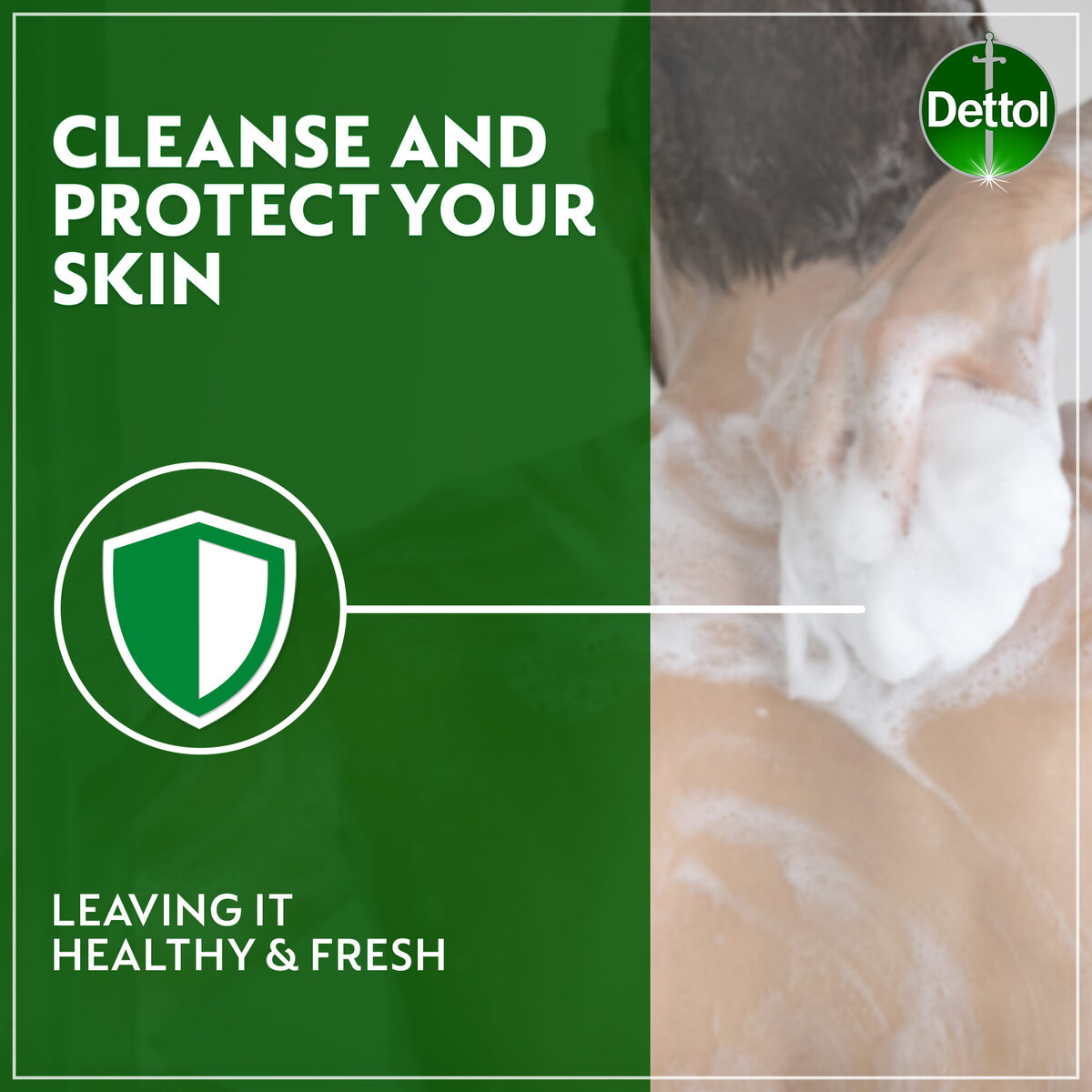Dettol Instant Cool Anti-Bacterial Bathing Soap Bar Menthol And Eucalyptus Fragrance 165 g