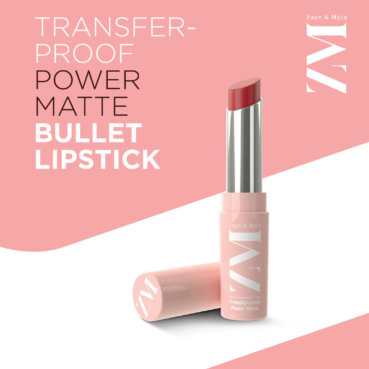 Zayn & Myza Transfer-Proof Power Intense Creamy Matte Color Bullet Lipstick, 3.2 g, Bare Beauty