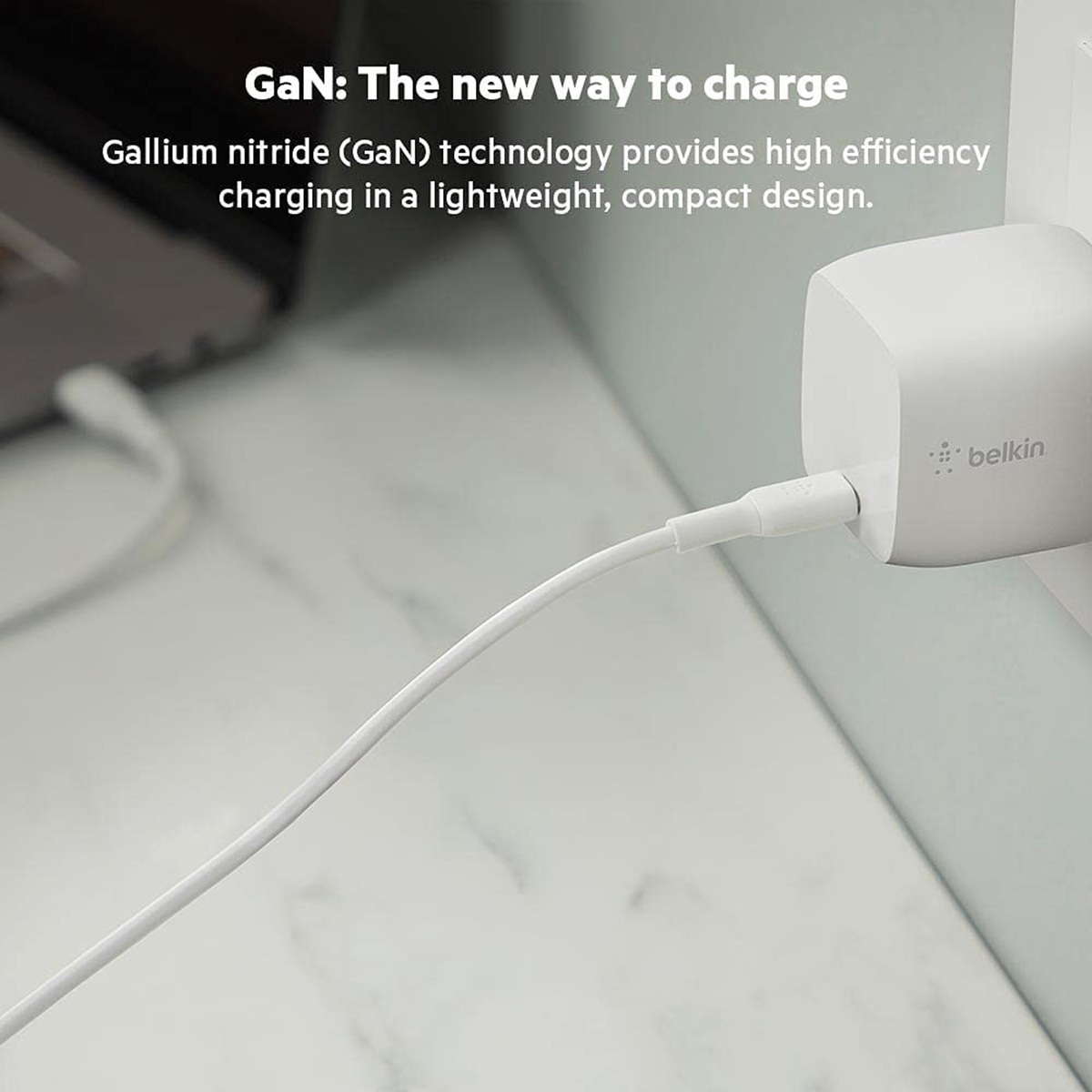 Belkin USB-C PD GaN Wall Charger, 30 W, WCH001MY