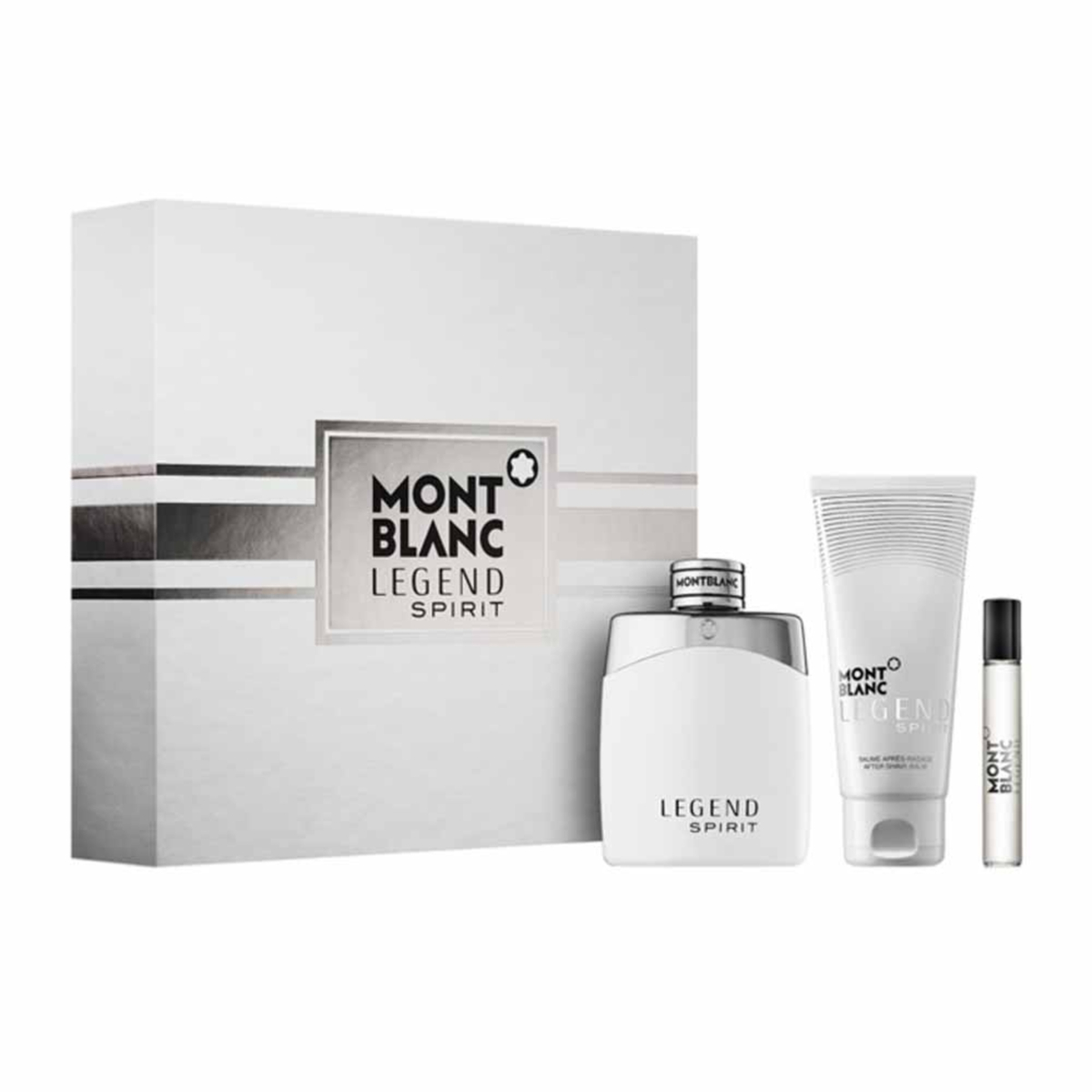 Mont Blanc Legend Spirit EDT 100ml + Mini Travel Spray EDT 7.5ml + Shower Gel 100ml (New Pack) Gift Set For Men