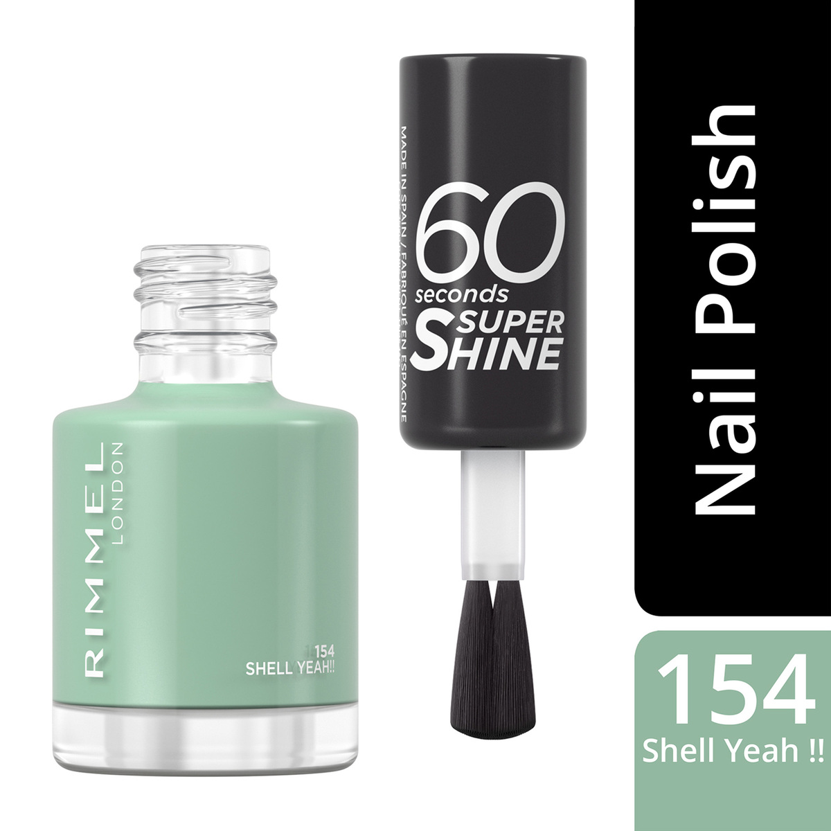 Rimmel London 60 Seconds Nail Polish Lacquer, 154 Shell Yeah!!, 8 ml