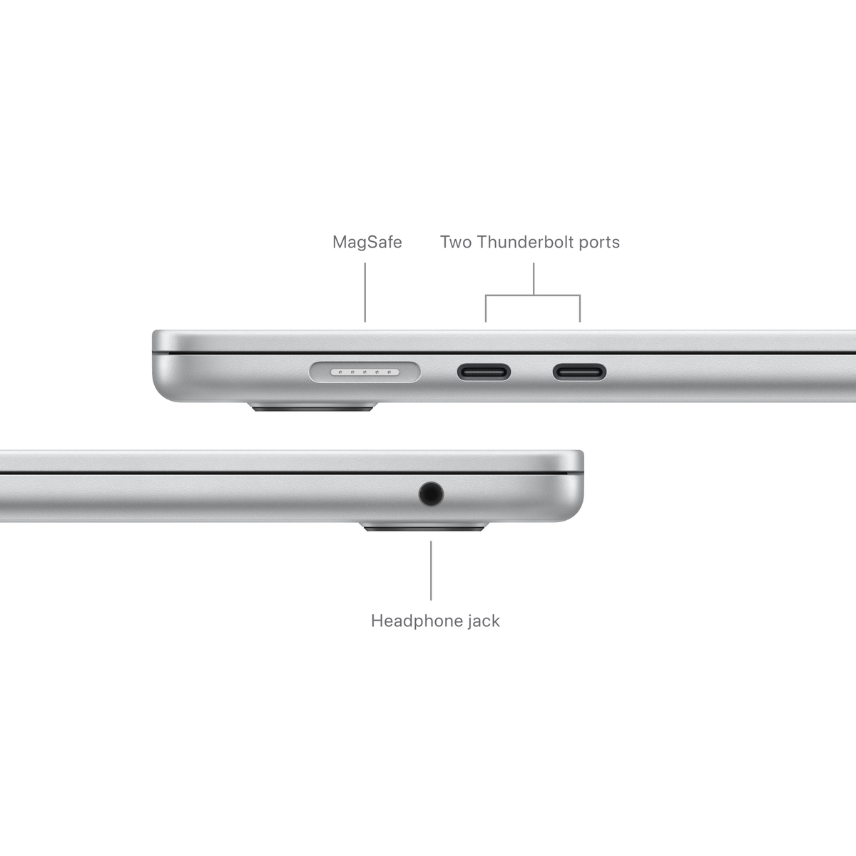 Apple MacBook Air, 15 inches, 8 GB RAM, 256 GB SSD, Apple M3 chip with 8-core CPU and 10-core GPU, macOS, English, Silver