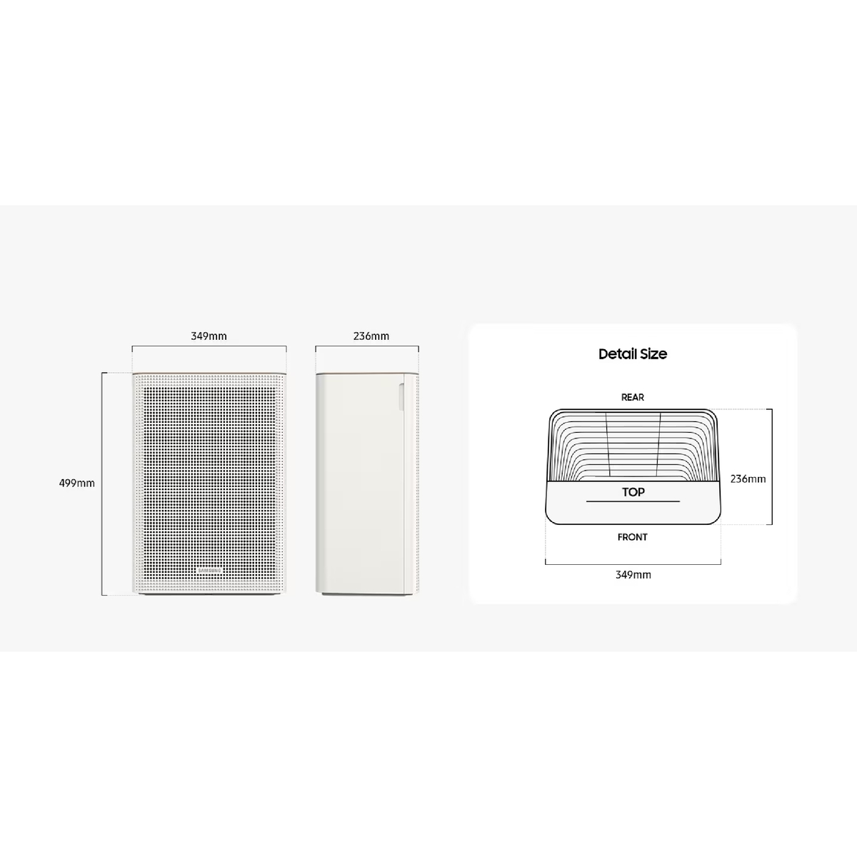 Samsung Air Purifier with Multi-Layered High Efficiency Purification System, 320 ㎥/h CADR, White, AX32BG3100GBSG