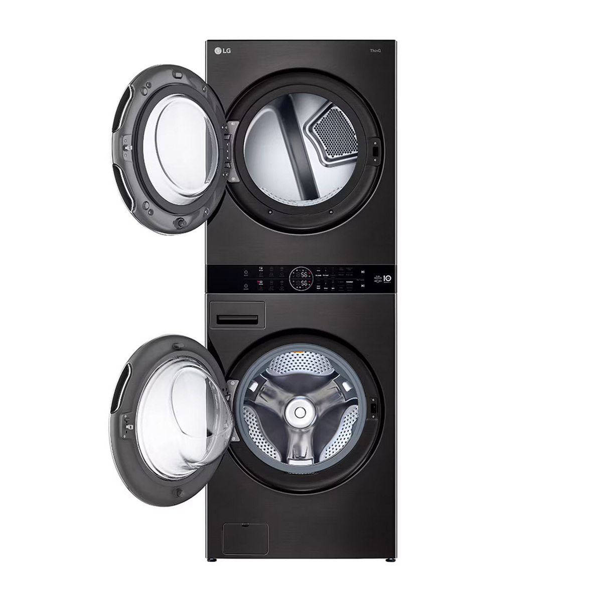 LG 27" Wash Tower, 19/16 kg, 1100 RPM, Black Steel, W1S1CVK2EHM