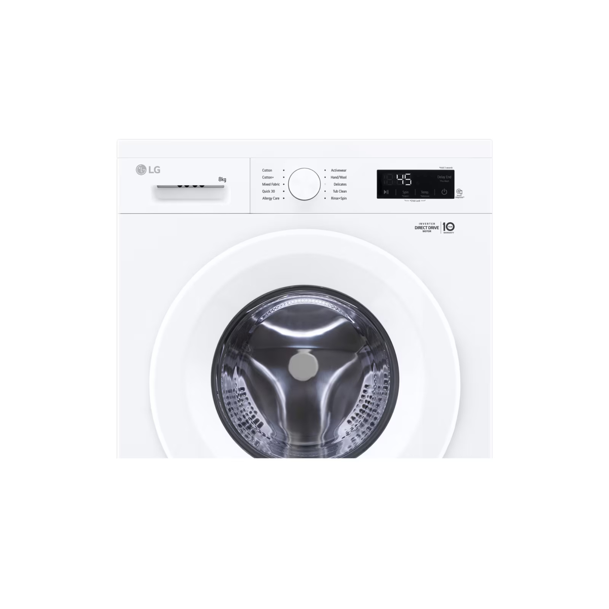 LG Front Load Washing Machine, 8kg, 1200RPM, White, F2Y1TYP3W