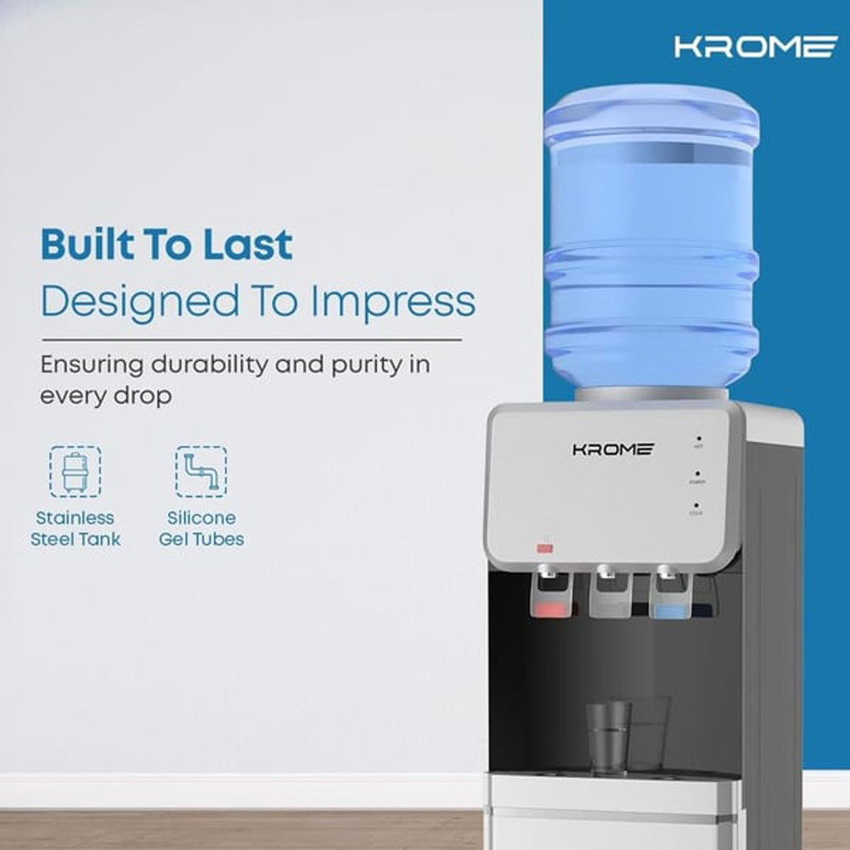 Krome Water Dispenser KR-WDTL3TB 3 Taps