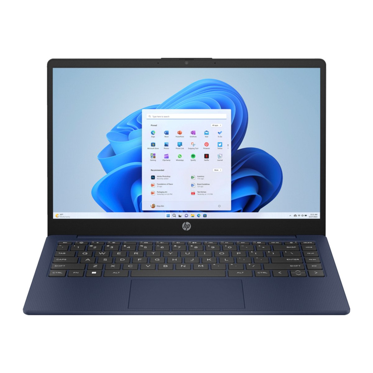 HP Notebook, 14 inches FHD Antiglare Display, Windows 11, 4 GB RAM, 128 GB Storage, Evening Blue, 14-EP0000NX