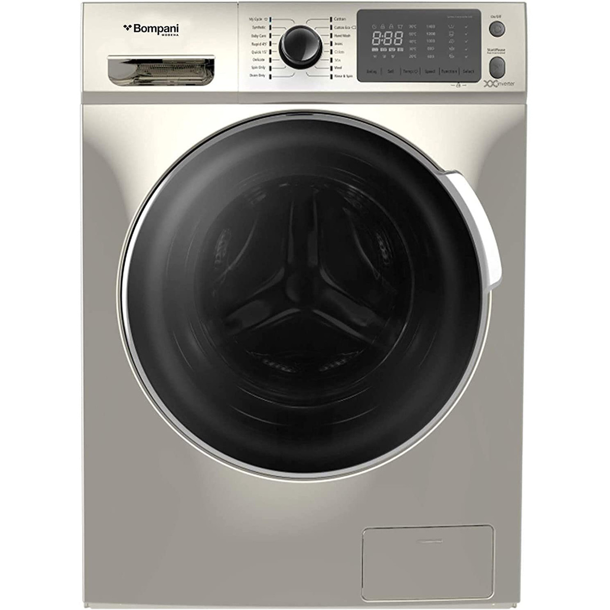 Bompani 8 Kg Washer and 5 Kg Dryer Washing Machine, Silver, BO5283BI8500SS
