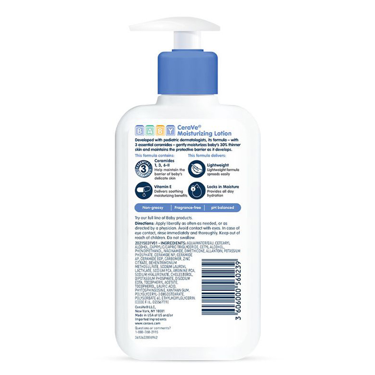 CeraVe Baby Moisturizing Lotion with 3 Essential Ceramides and Vitamin E, 237 ml