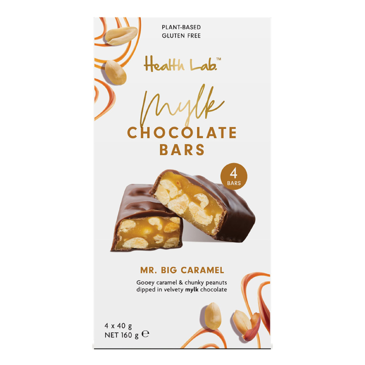 Health Lab Gluten Free Mylk Chocolate Bars Mr. Big Caramel 160 g